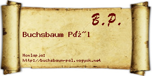 Buchsbaum Pál névjegykártya